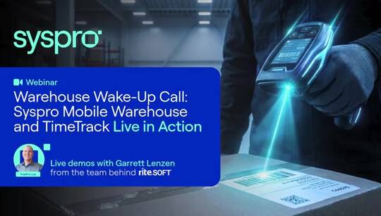 Warehouse Wake-Up Call: Mobile Warehouse & TimeTrack: SYSPRO video